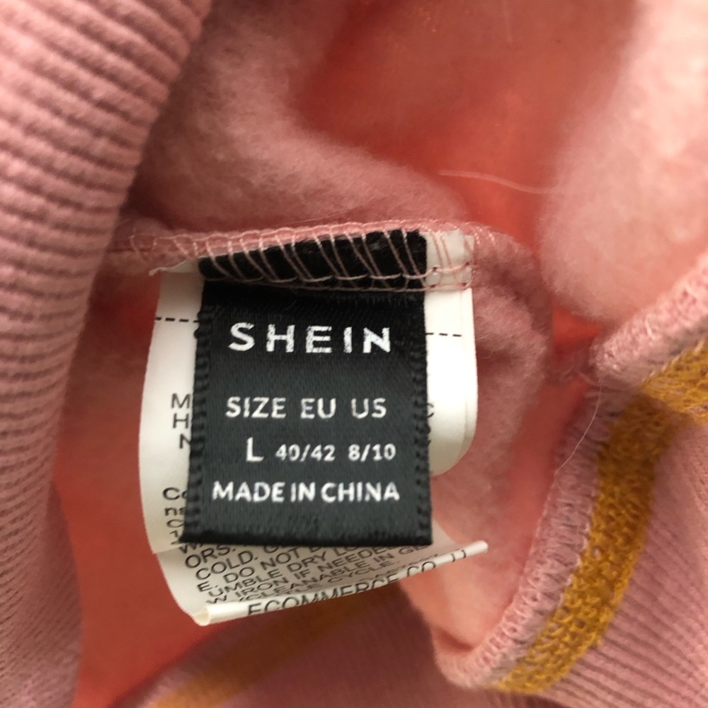 Shein Pink and Gold Half-Zip Hoodie— Large - Picture 4 of 4